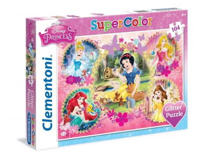 Clementoni Disney Glitter Princess Supercolor Puzzle 104 dílků