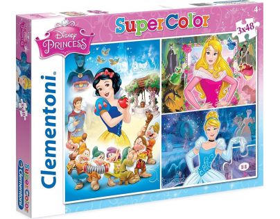 Clementoni Puzzle Supercolor Disney Princezny 3 x 48 dílků
