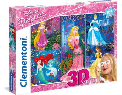 Clementoni Disney Princess Puzzle 3D Vision 104 dílků