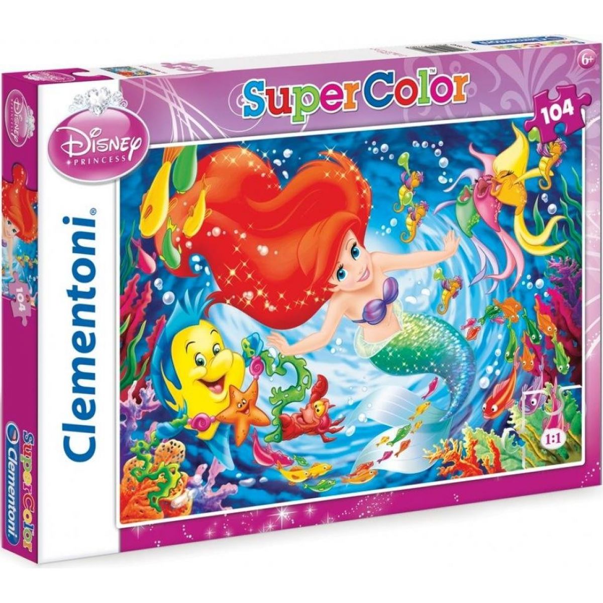 Clementoni Disney Princess Puzzle Supercolor Malá mořská víla 104 dílků