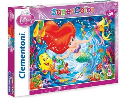 Clementoni Disney Princess Puzzle Supercolor Malá mořská víla 104 dílků