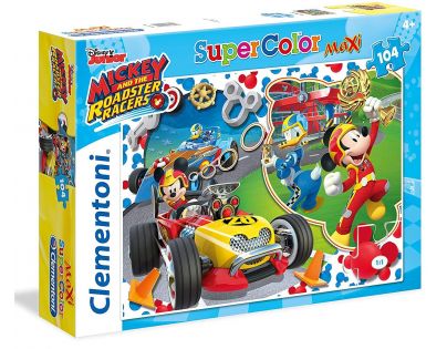 Clementoni Disney Puzzle Maxi Supercolor Mickey závodník 104 dílků