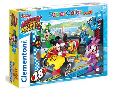Clementoni Disney Supercolor Maxi Puzzle Mickey závodník 24 dílků