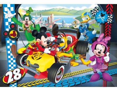Clementoni Disney Supercolor Maxi Puzzle Mickey závodník 24 dílků
