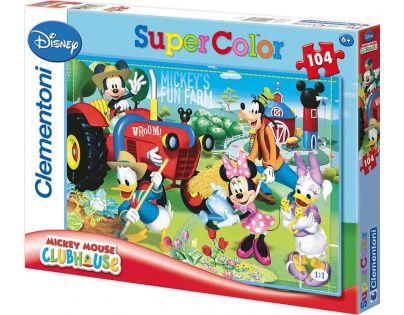 Clementoni Disney Supercolor Mickeys Fun Farm Puzzle 104 dílků