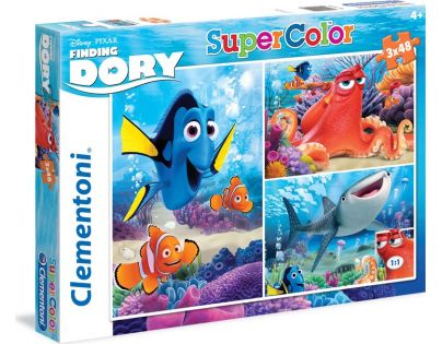 Clementoni Hledá se Dory Puzzle Supercolor 3 x 48 dílků
