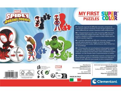 Clementoni Moje první puzzle 3, 6, 9 a 12 dílků Spidey Marvel