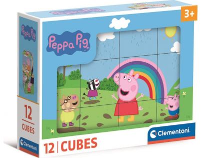 Clementoni Obrázkové kostky 12 ks Prasátko Peppa