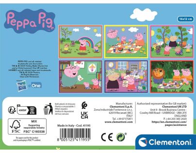 Clementoni Obrázkové kostky 12 ks Prasátko Peppa