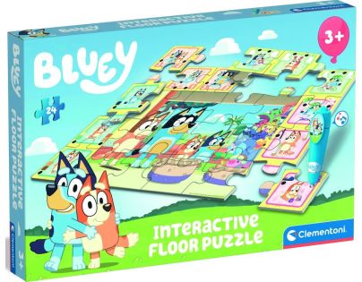 Clementoni Podlahové puzzle s interaktivním perem Bluey