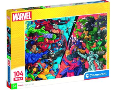 Clementoni puzzle 104 Super Marvel Hrdinové vs Padouši