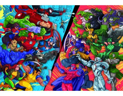 Clementoni puzzle 104 Super Marvel Hrdinové vs Padouši