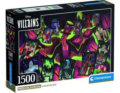 Clementoni puzzle 1500 Disney Záporáci
