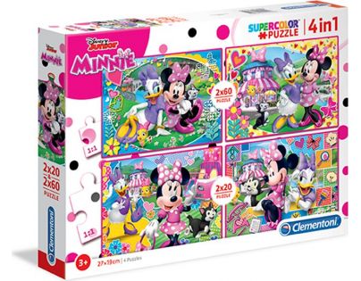 Clementoni Puzzle Minnie 2 x 20 a 2 x 60 dílků