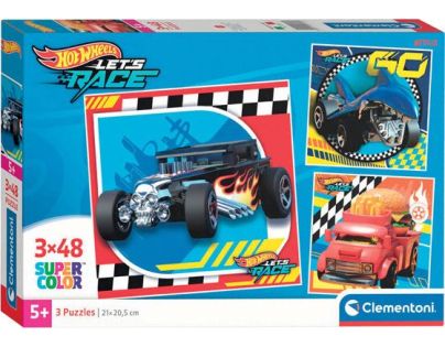 Clementoni Puzzle 3 x 48 dílků Square Hot Wheels