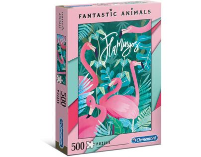 Clementoni Puzzle Fantastic Animals 500 dílků plameňáci