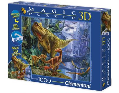 Clementoni 39261 - Puzzle Magic 3D 1000, Dinosaur Valley