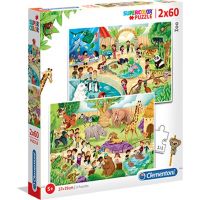 Clementoni Puzzle Supercolor Zoo 2 x 60 dílků