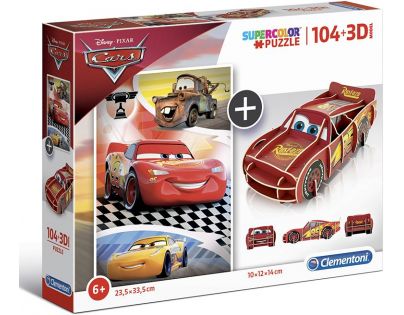 Clementoni 3D Puzzle Supercolors Cars 104 dílků