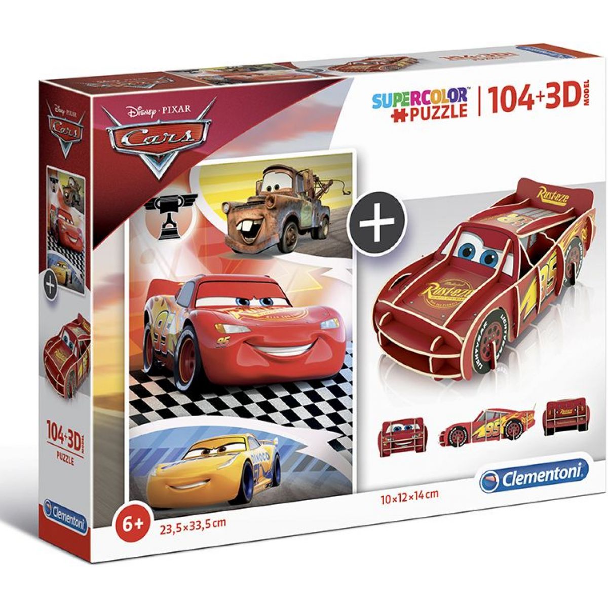 Clementoni Puzzle Supercolors 104 dílků 3D model Cars