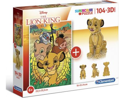 Clementoni 3D Puzzle Supercolors Lion King 104 dílků