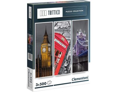 Clementoni Puzzle Trittico Londýn 3 x 500 dílků