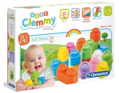 Clementoni Stavebnice Clemmy Barevné kostky 24 dílků v krabici
