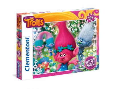 Clementoni Trollové Supercolor Glitter Puzzle 104 dílků