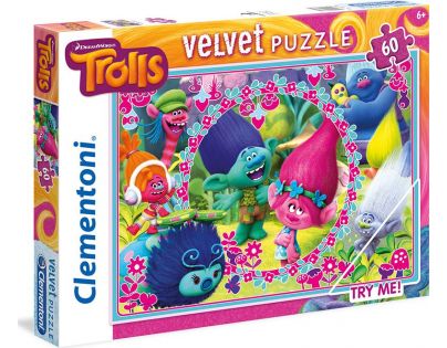 Clementoni Trollové Velvet Puzzle 60 dílků