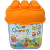 Clementoni Clemmy 20 barevných kostek v kyblíku Základní barvy oranžové víko Clementoni Clemmy 20 barevných kostek v kyblíku Základní barvy oranžové víko