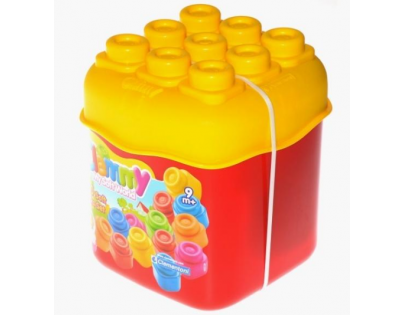 Clementoni Stavebnice Clemmy Baby Kostky v kyblíku žluté víko 20 dílků