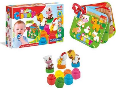 Clementoni Clemmy baby kostičky s knížkou Hospodářská zvířata