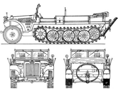 Cobi 2272 Německé polopásové vozidlo Sd.Kfz10 s polní kuchyní