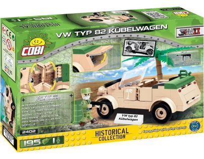 Cobi 2402 Malá armáda II. světová válka VW typ 82 Kubelwagen 195 dílků