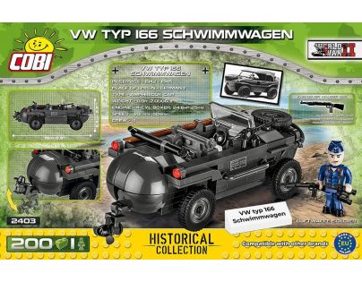 Cobi 2403 Malá armáda II. světová válka VW typ 166 Schwimmlwagen 200 dílků