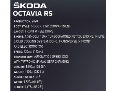 Cobi 24343 Škoda Octavia v měřítku 1 : 12