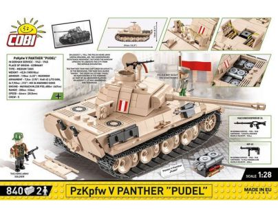 Cobi 2568 II. světová válka Panzer V Panther Pudel 840 dílků