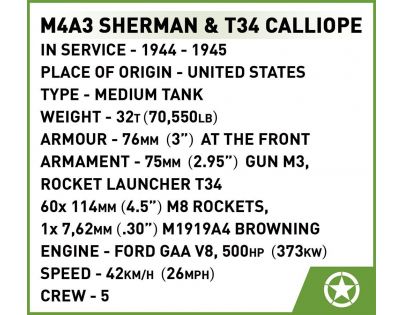 Cobi 2569 II. světová válka M4A3 Sherman with T34 Calliope executive edition