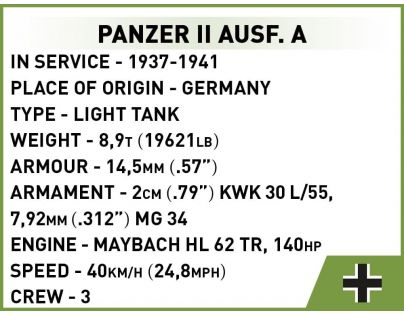 Cobi 2718 Lehký tank Panzer II Ausf. A 250 dílků