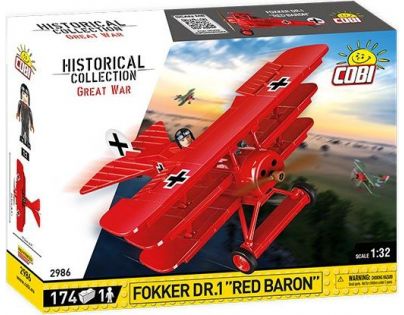 Cobi 2986 I. světová válka Fokker Dr. I Red Baron 178 dílků Poškozený obal
