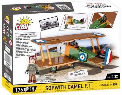 Cobi 2987 I. světová válka Dvouplošný stíhací letoun Sopwith F.1 Camel 176 dílků