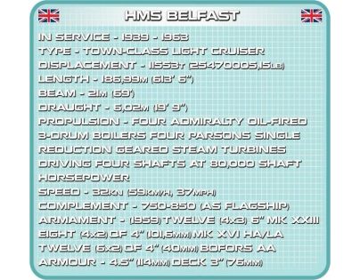 Cobi 4821 World War II Britský Lehký křižník HMS Belfast