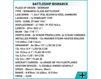 Cobi 4841 II. světová válka Battleship Bismarck
