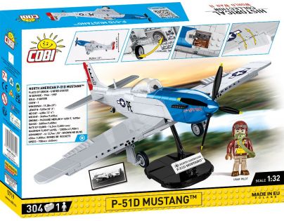 Cobi 5719 II. světová válka Stíhací letoun North American P-51D Mustang 304 dílků