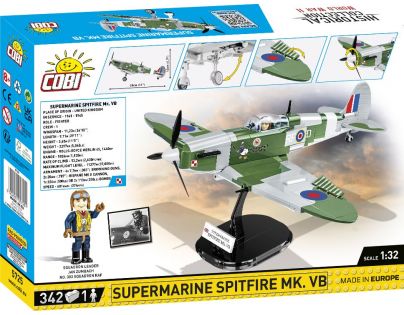 Cobi 5725 II. světová válka Britský stíhací letoun Supermarine Spitfire MK.VB 342 dílků
