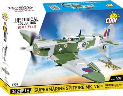 Cobi 5725 II. světová válka Britský stíhací letoun Supermarine Spitfire MK.VB 342 dílků