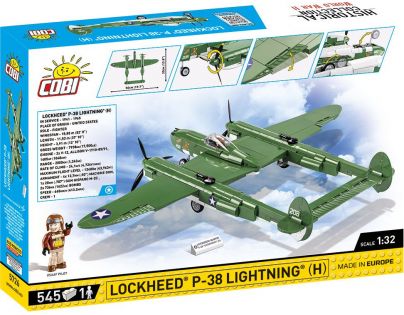 Cobi 5726 II. světová válka Americký stíhací letoun Lockheed P-38H Lightning 545 dílků