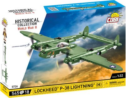 Cobi 5726 II. světová válka Americký stíhací letoun Lockheed P-38H Lightning 545 dílků