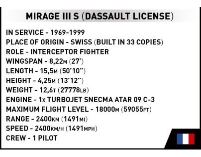 Cobi 5827 Stíhací letoun Dassault Mirage III S 453 dílků