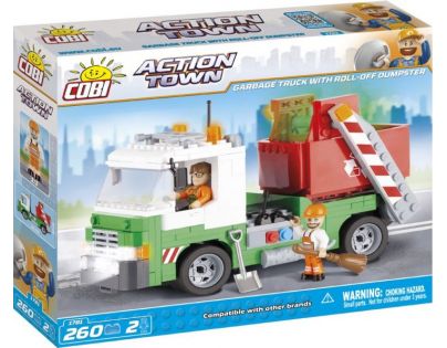 Cobi Action Town Popelářské auto s kontejnerem 260 kostek